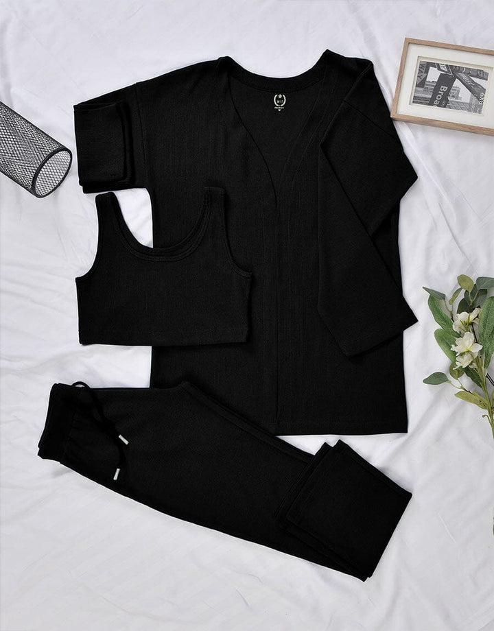 Super Soft Loungewear 3 PC with Cosy Rib Women 3 PC Loungewear Sadaqat Textile 