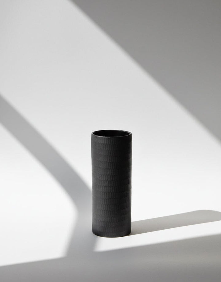 Textured Matte Black Ceramic Vase Decor KHAS STORES 