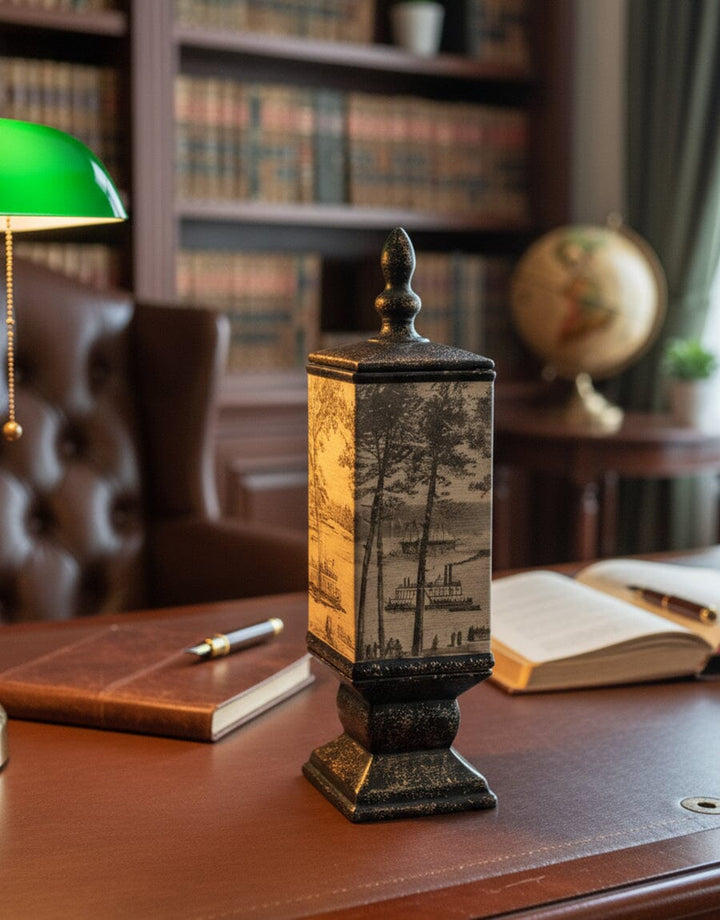 Vintage Landscape Ceramic Jar Decor KHAS STORES 