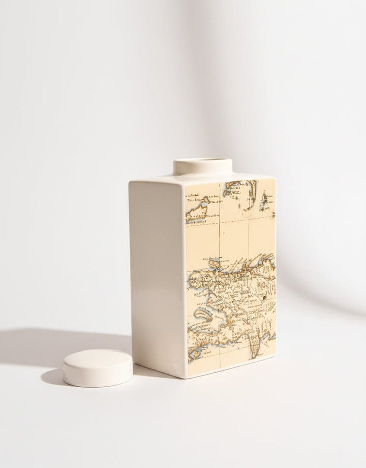 Vintage Map Ceramic Jar Decor KHAS STORES 