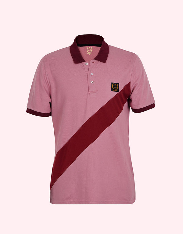 Men Lamia Panel Short Sleeve Polo Shirt-Move