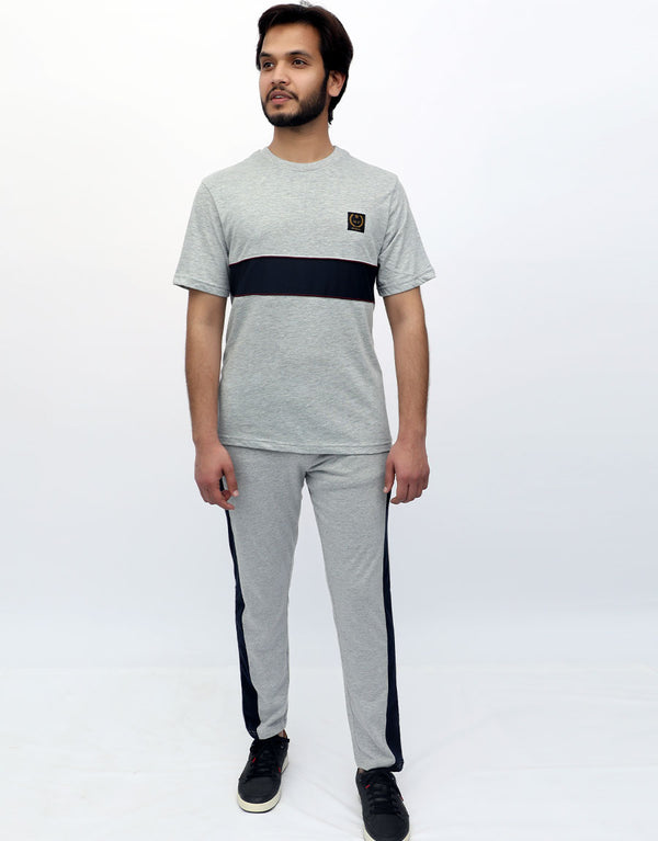 Men's Summer Jersey Tracksuit-Grey