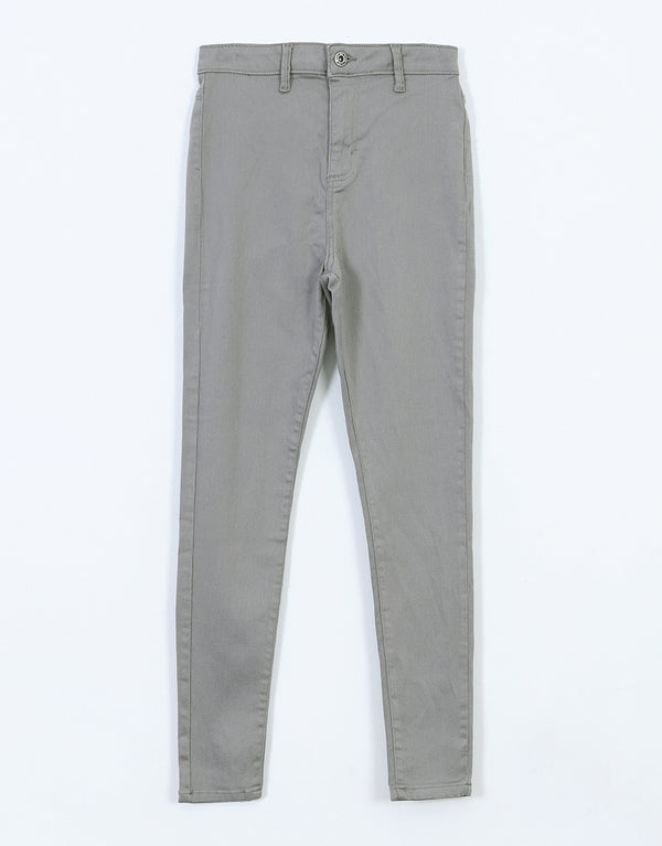Ladies Slim Fit Jeans-Mid Grey