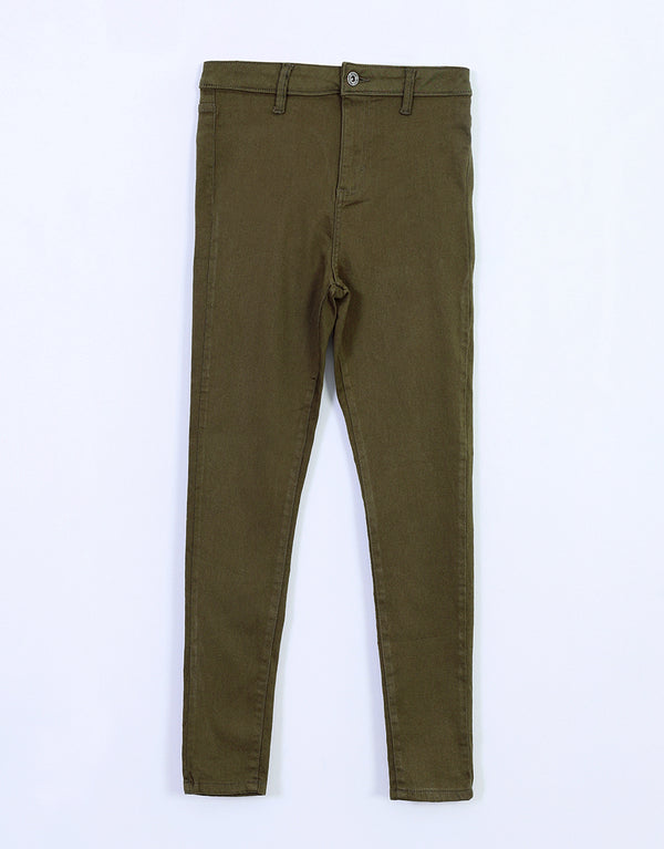 Ladies Slim Fit Jeans-Khaki