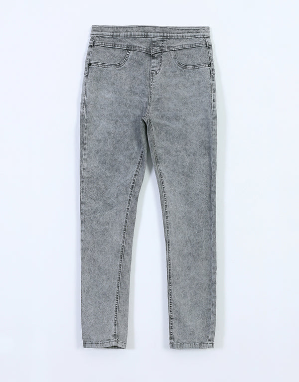 Ladies Slim Fit Jegging Jeans-Acid Black