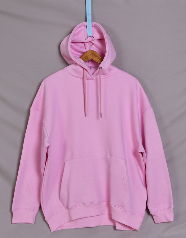 Women's Cut Label Fleece Pullover Hoodie-Pink