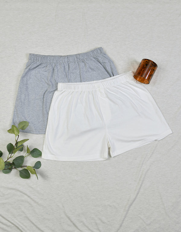 Pack Of 2 Men's Essentials boxer Shorts-White/Grey