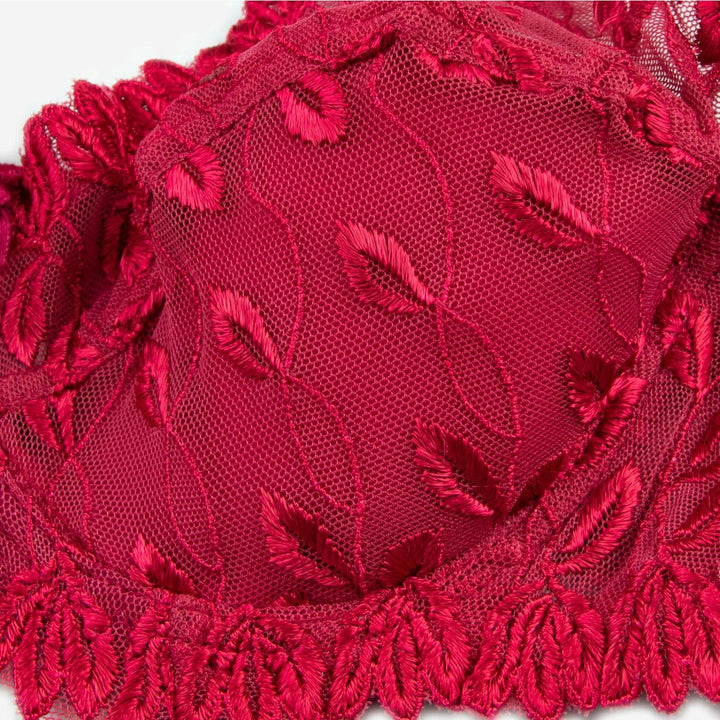 Zinnia - Floral Mesh Low Cut Wired / Non-Wired Full Cup Firm Hold Bra - Espicopink