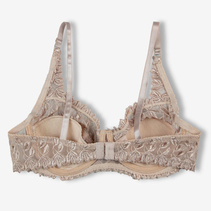 Zinnia - Floral Mesh Low Cut Wired / Non-Wired Full Cup Firm Hold Bra - Espicopink