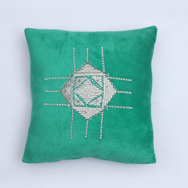 AKC Pure Velvet Embroidered Captivating Filled Cushion - ONIEO - #1Best online shopping store in Pakistan
