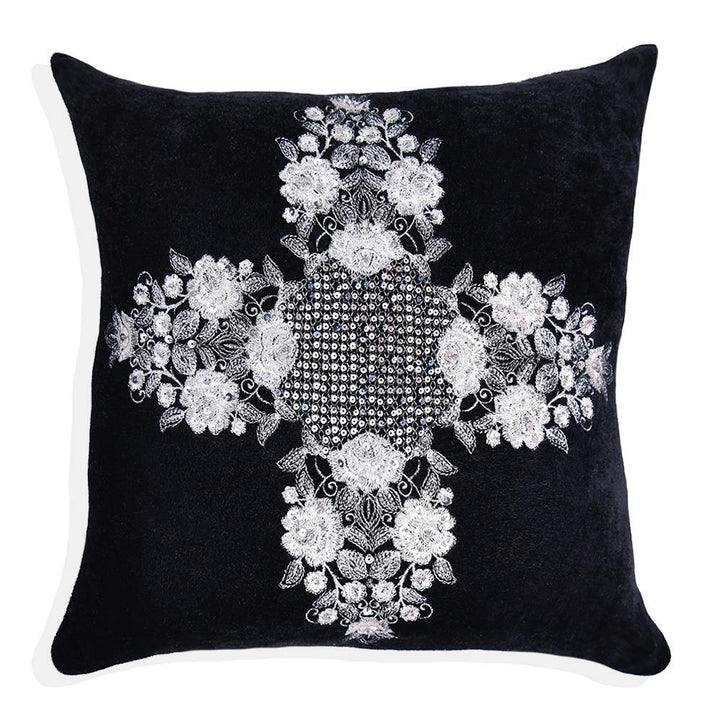 AKC Pure Velvet Embroidered Charismatic Filled Cushion - ONIEO - #1Best online shopping store in Pakistan