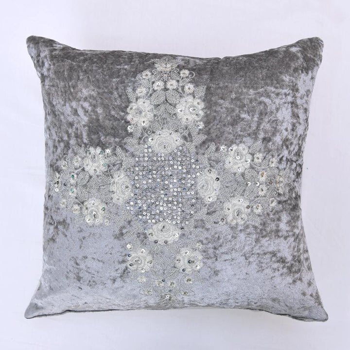 AKC Pure Velvet Embroidered Elegant Filled Cushion - ONIEO - #1Best online shopping store in Pakistan