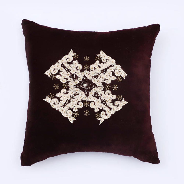 AKC Pure Velvet Embroidered Hekinan Filled Cushion - ONIEO - #1Best online shopping store in Pakistan