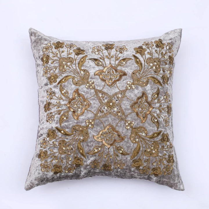 AKC Pure Velvet Embroidered Kiyosu Filled Cushion - ONIEO - #1Best online shopping store in Pakistan