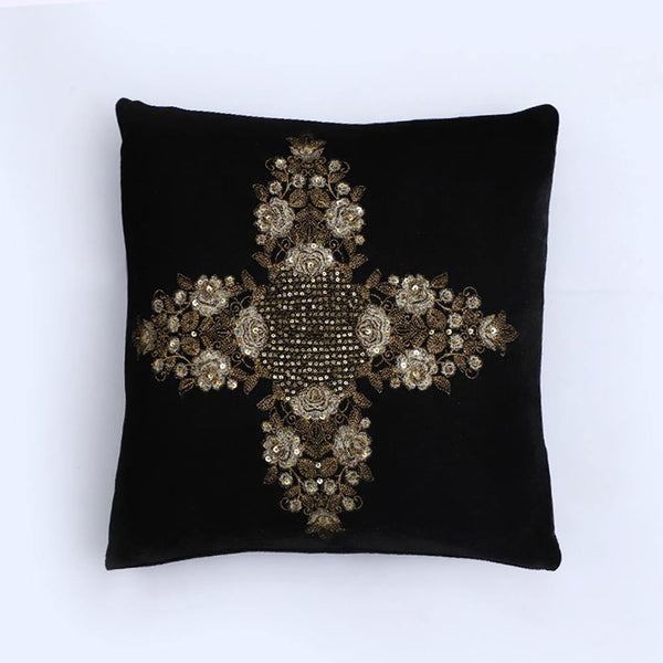 AKC Pure Velvet Embroidered Rare Filled Cushion - ONIEO - #1Best online shopping store in Pakistan