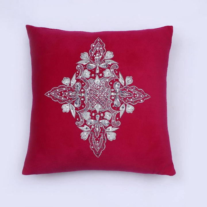 AKC Pure Velvet Embroidered Wicked Filled Cushion - ONIEO - #1Best online shopping store in Pakistan