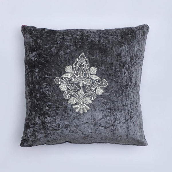 AKC Suede Velvet Embroidered Filled Cushion - ONIEO - #1Best online shopping store in Pakistan