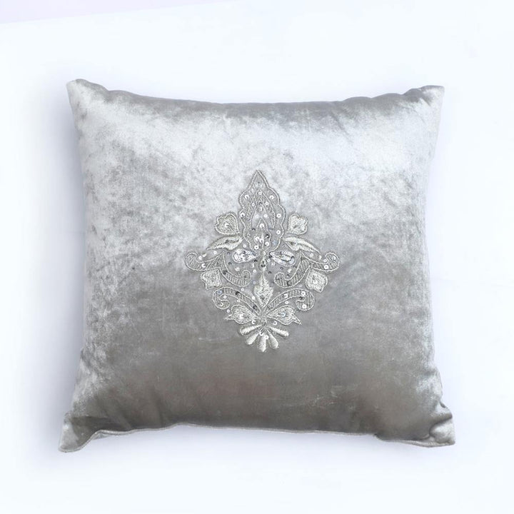 AKC Suede Velvet Embroidered Filled Cushion - ONIEO - #1Best online shopping store in Pakistan
