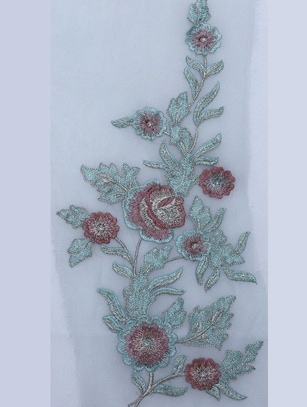 Flower Motif Embroided Patch Cute Applique Badge Des-143 - ONIEO - #1Best online shopping store in Pakistan