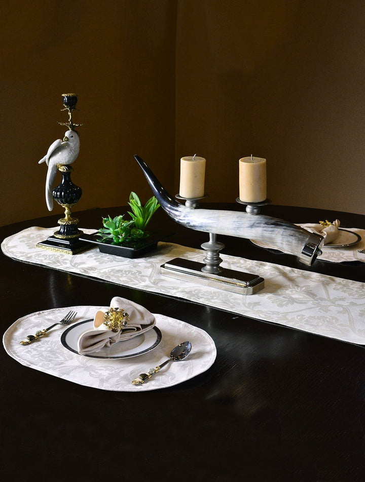 Kitchen Linen Jacquard White Kitchen Accessories HOMKITLIN 6 Pcs Napkin Set 