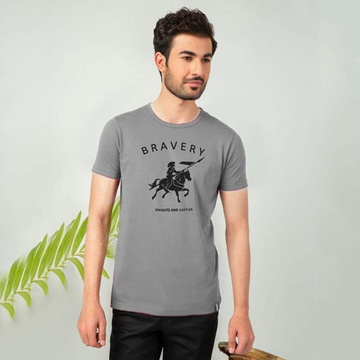 M-17 Men's Essential Bravery Printed Tee Shirt Mens Tee Shirt Tiger Unit Grey S