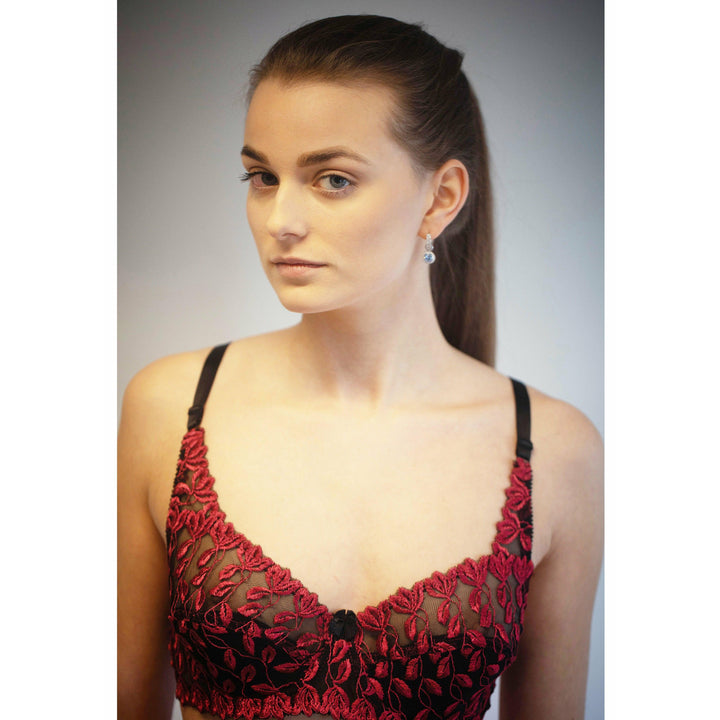 Zinnia - Floral Mesh Low Cut Wired / Non-Wired Full Cup Firm Hold Bra - Espicopink