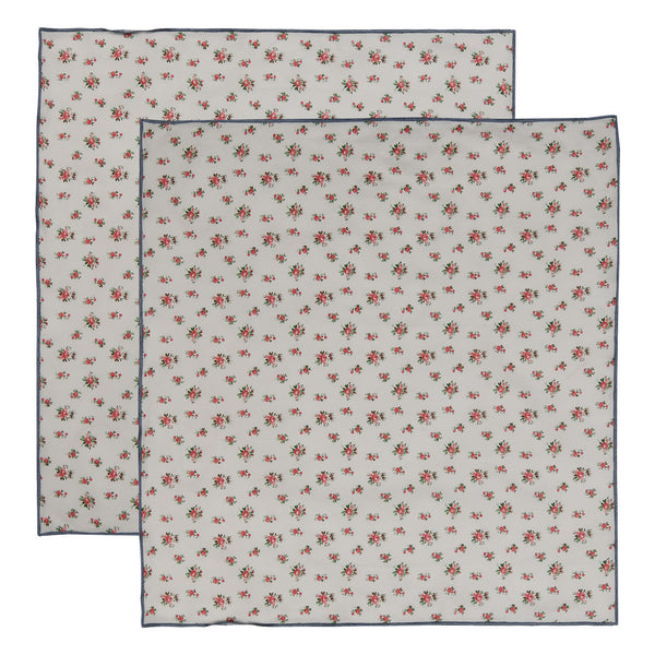 Flowers Design Printed Pack of 2 Napkins Set