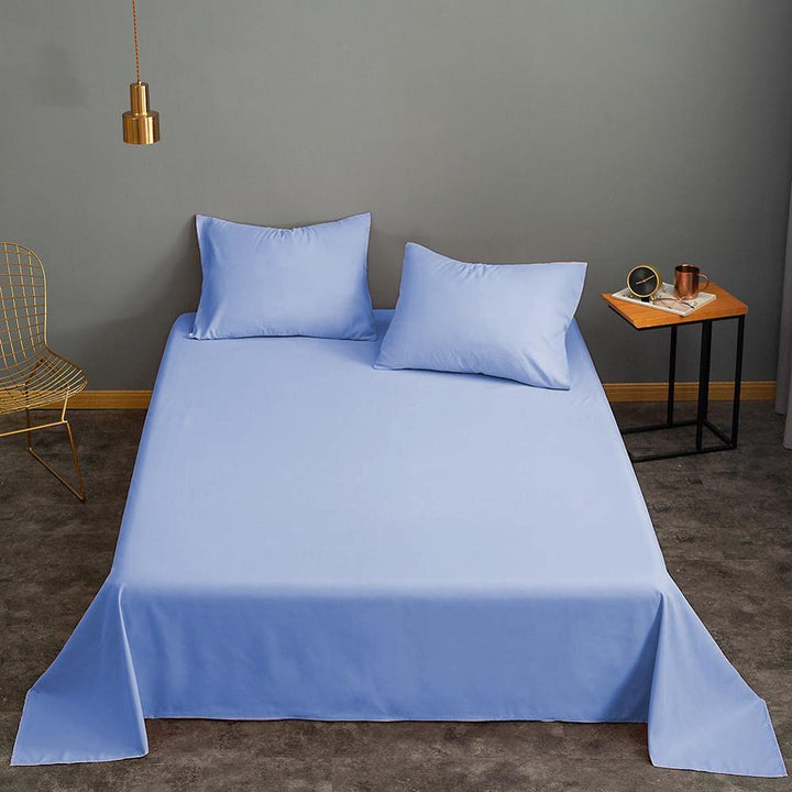 P&J Home Xylene Camelia Plain Dyed Flat Sheet Queen Bed Sheet SLEEP DOWN Blue 