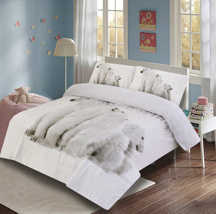 Polar Bear Printed Duvet Cover (Design-0062) Duvet Cover SLEEP DOWN Double 