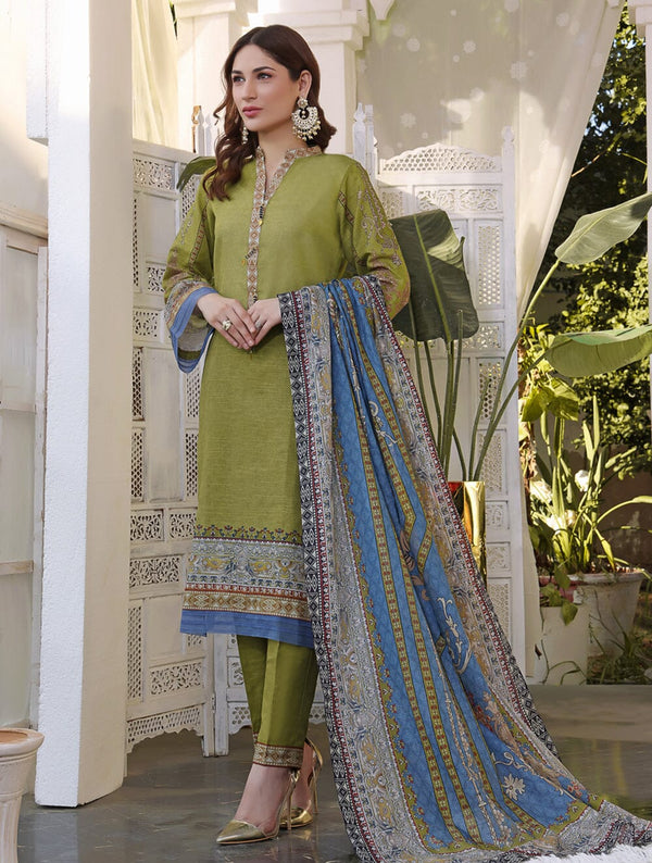 Printed Khaddar Suit with Printed Khaddar Dupatta KKH-1626 Dresses KHAS STORES 