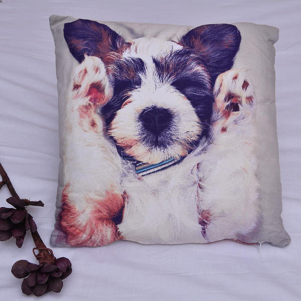 Puppy Printed Filled Cushion