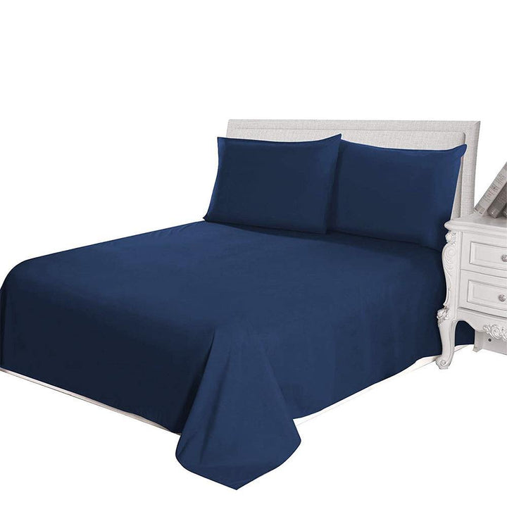 SDH Doric Plain Dyed Flat Sheet Single Bed Sheet SLEEP DOWN Navy