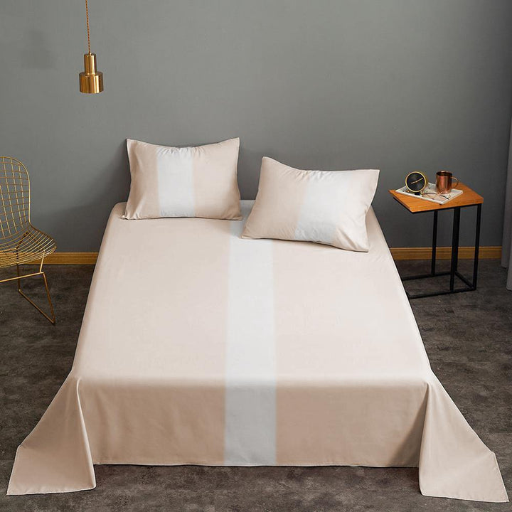 SPD Home Natural Spot Coriander Flat Sheet Queen Bed Sheet SLEEP DOWN Cream & Light Brown 