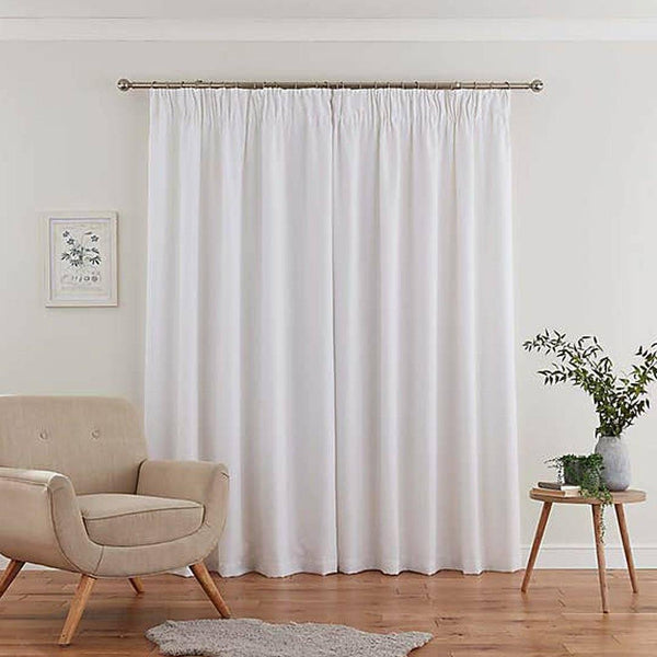 WK Pencil Pleat Blackout Curtains Curtain SLEEP DOWN White 