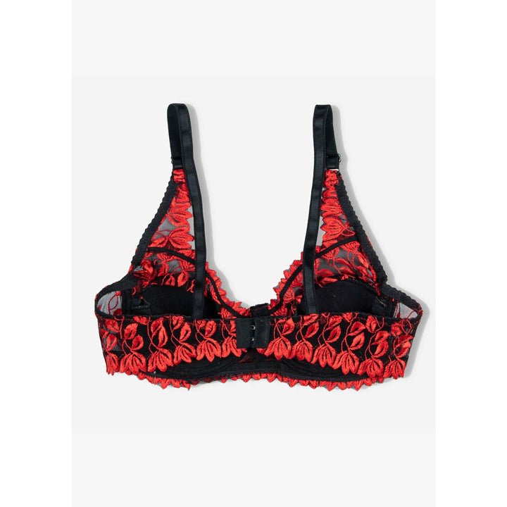 Zinnia - Floral Mesh Low Cut Wired / Non-Wired Full Cup Firm Hold Bra - Espicopink